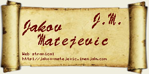 Jakov Matejević vizit kartica